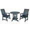 Highwood Usa Weatherly 3pc Round Outdoor Patio Furniture Dining Set AD-DNW36-FBE - alternate 1